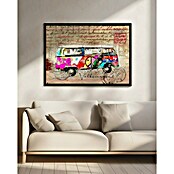 Papermoon Bild (VW Combi Art, B x H: 70 x 50 cm, Mit Passepartout, Rahmen Schwarz) | BAUHAUS