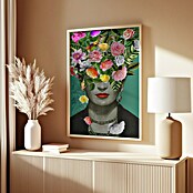 Papermoon Bild (Floral Frida, B x H: 50 x 70 cm, Ohne Passepartout, Rahmen Eiche) | BAUHAUS