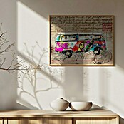 Papermoon Bild (VW Combi Art, B x H: 80 x 60 cm, Mit Passepartout, Rahmen Eiche) | BAUHAUS