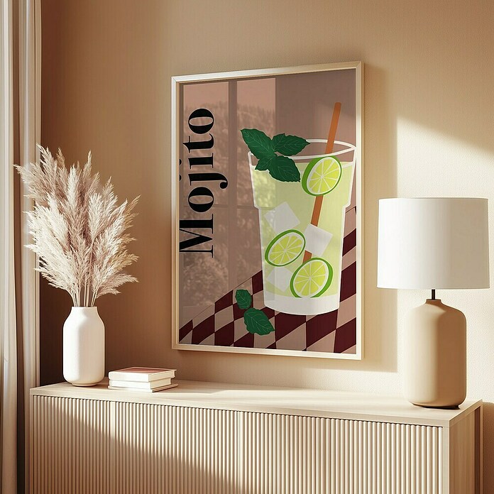 Papermoon Bild (Mojito, B x H: 70 x 100 cm, Mit Passepartout, Rahmen Eiche) | BAUHAUS