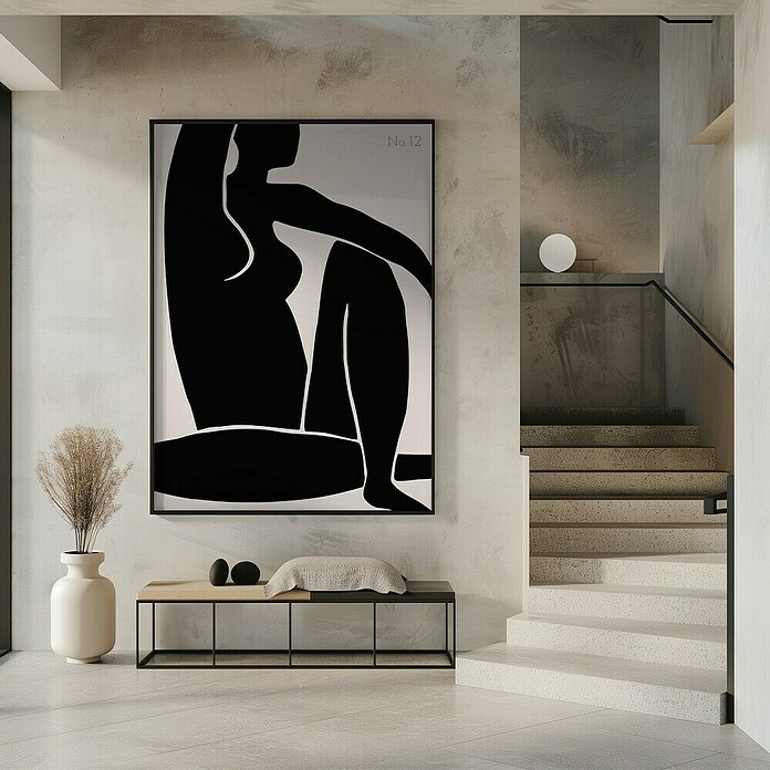Papermoon Bild (Figure No. 12, B x H: 100 x 140 cm, Mit Passepartout, Rahmen Schwarz) | BAUHAUS