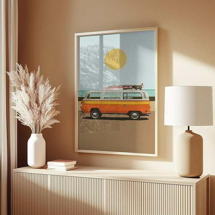 Papermoon Bild (Road Trip 1, B x H: 80 x 110 cm, Mit Passepartout, Rahmen Eiche) | BAUHAUS