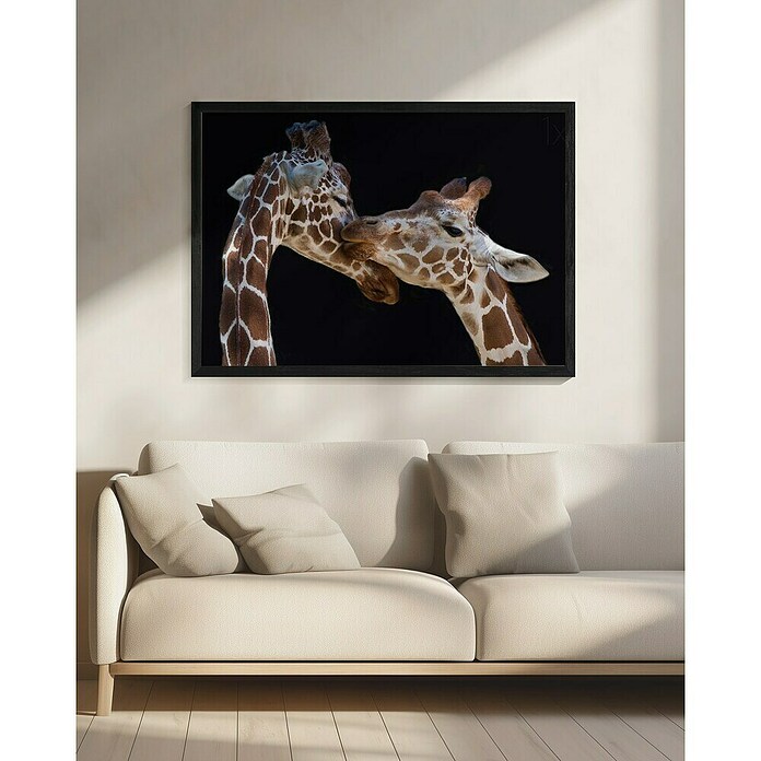 Papermoon Bild (The Kiss, B x H: 110 x 80 cm, Ohne Passepartout, Rahmen Schwarz) | BAUHAUS