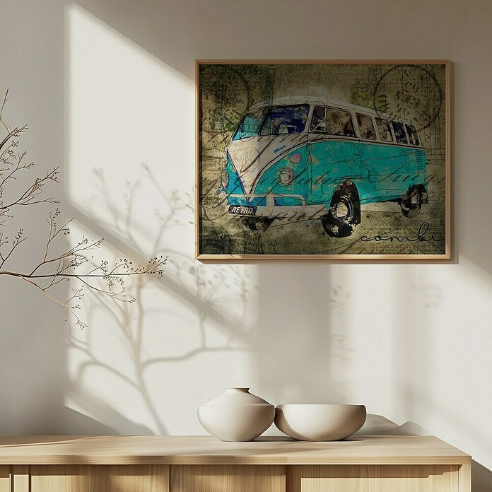 Papermoon Bild (VW Combi Tosca, B x H: 50 x 40 cm, Mit Passepartout, Rahmen Eiche) | BAUHAUS