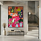 Papermoon Bild (Cat Lady, B x H: 80 x 110 cm, Mit Passepartout, Rahmen Schwarz) | BAUHAUS