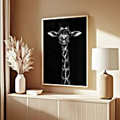 Papermoon Bild (Giraffe Portrait, B x H: 50 x 70 cm, Mit Passepartout, Rahmen Eiche) | BAUHAUS