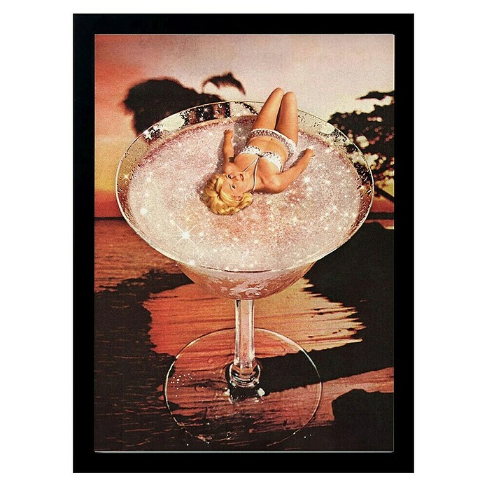 Papermoon Bild (Pink Margarita, B x H: 70 x 100 cm, Ohne Passepartout, Rahmen Schwarz) | BAUHAUS