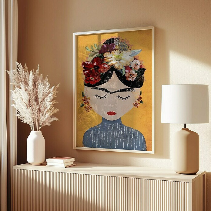 Papermoon Bild (Treechild Frida Gelb, B x H: 40 x 50 cm, Ohne Passepartout, Rahmen Eiche) | BAUHAUS