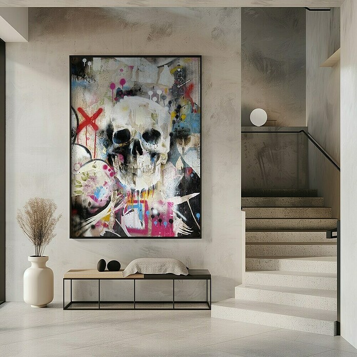 Papermoon Bild (Skull, B x H: 100 x 140 cm, Mit Passepartout, Rahmen Schwarz) | BAUHAUS