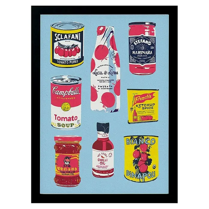 Papermoon BildCanned Tomatoes, B x H: 80 x 110 cm, Ohne Passepartout, Rahmen Schwarz - Vorderansicht