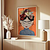 Papermoon Bild (Treechild Frida Orange, B x H: 40 x 50 cm, Ohne Passepartout, Rahmen Eiche) | BAUHAUS