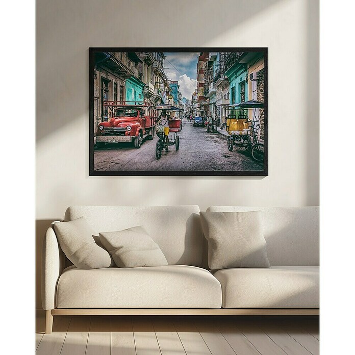 Papermoon Bild (Habana Street, B x H: 110 x 80 cm, Mit Passepartout, Rahmen Schwarz) | BAUHAUS