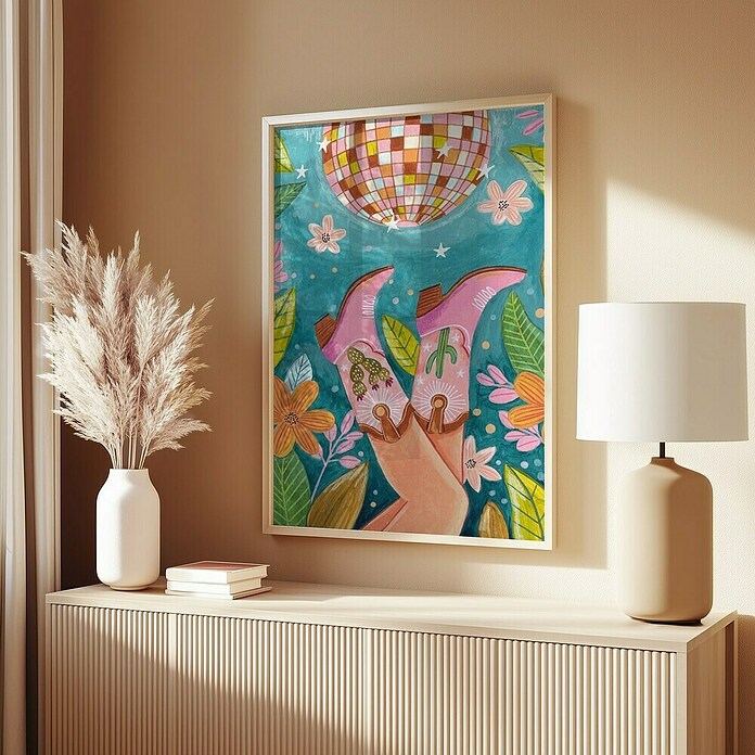 Papermoon Bild (Boots and Disco, B x H: 50 x 70 cm, Ohne Passepartout, Rahmen Eiche) | BAUHAUS