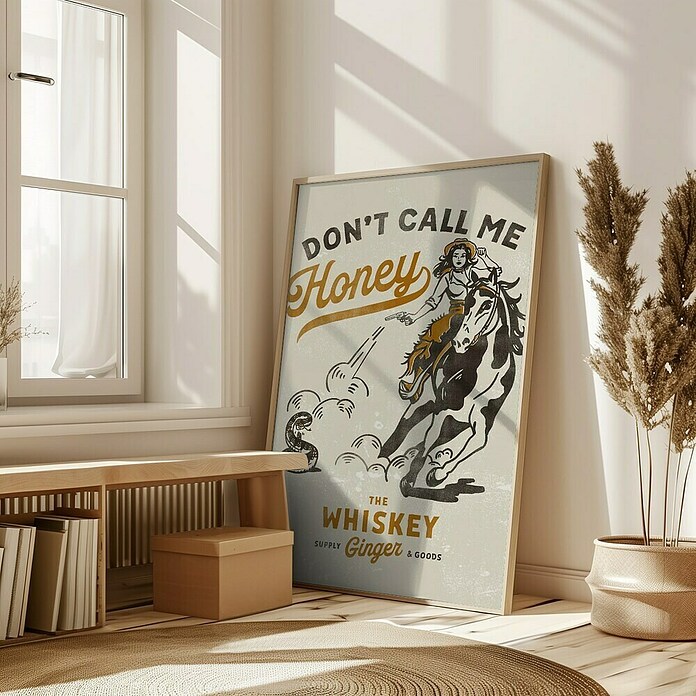 Papermoon Bild (Don´t Honey Print 2, B x H: 50 x 70 cm, Mit Passepartout, Rahmen Eiche) | BAUHAUS