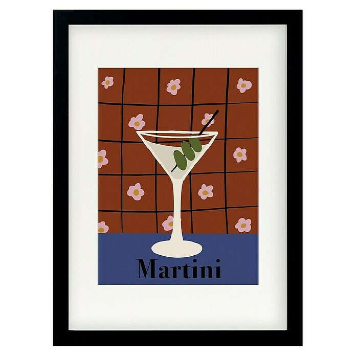 Papermoon Bild (Martini, B x H: 50 x 70 cm, Mit Passepartout, Rahmen Schwarz) | BAUHAUS
