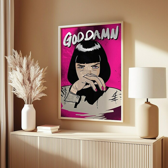 Papermoon Bild (Goodamn!, B x H: 70 x 100 cm, Ohne Passepartout, Rahmen Eiche) | BAUHAUS