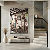 Papermoon Bild (Route 66 Gas Station, B x H: 100 x 140 cm, Ohne Passepartout, Rahmen Schwarz) | BAUHAUS