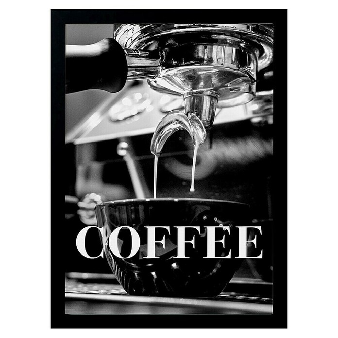 Papermoon Bild (Coffee Text, B x H: 60 x 80 cm, Ohne Passepartout, Rahmen Schwarz) | BAUHAUS