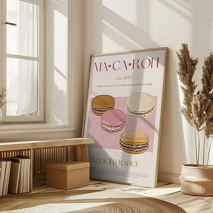 Papermoon Bild (French Macaron, B x H: 80 x 110 cm, Mit Passepartout, Rahmen Eiche) | BAUHAUS