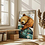 Papermoon Bild (Sleepy Bear, B x H: 80 x 110 cm, Ohne Passepartout, Rahmen Eiche) | BAUHAUS