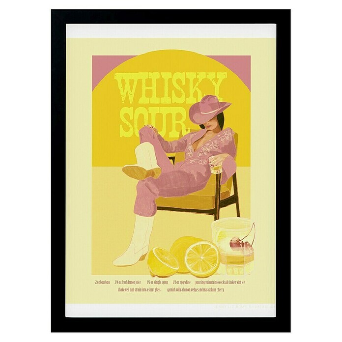Papermoon Bild (Whisky Sour Pink Copy, B x H: 40 x 50 cm, Ohne Passepartout, Rahmen Schwarz) | BAUHAUS