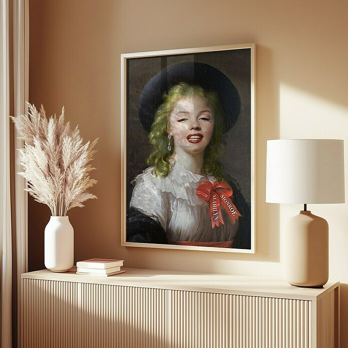 Papermoon Bild (Vintage Marilyn, B x H: 50 x 70 cm, Mit Passepartout, Rahmen Eiche) | BAUHAUS