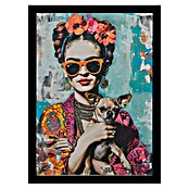 Papermoon Bild (Frida Chihuahua, B x H: 100 x 140 cm, Ohne Passepartout, Rahmen Schwarz) | BAUHAUS
