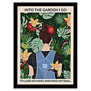 Papermoon Bild (Into the Garden, B x H: 70 x 100 cm, Ohne Passepartout, Rahmen Schwarz)