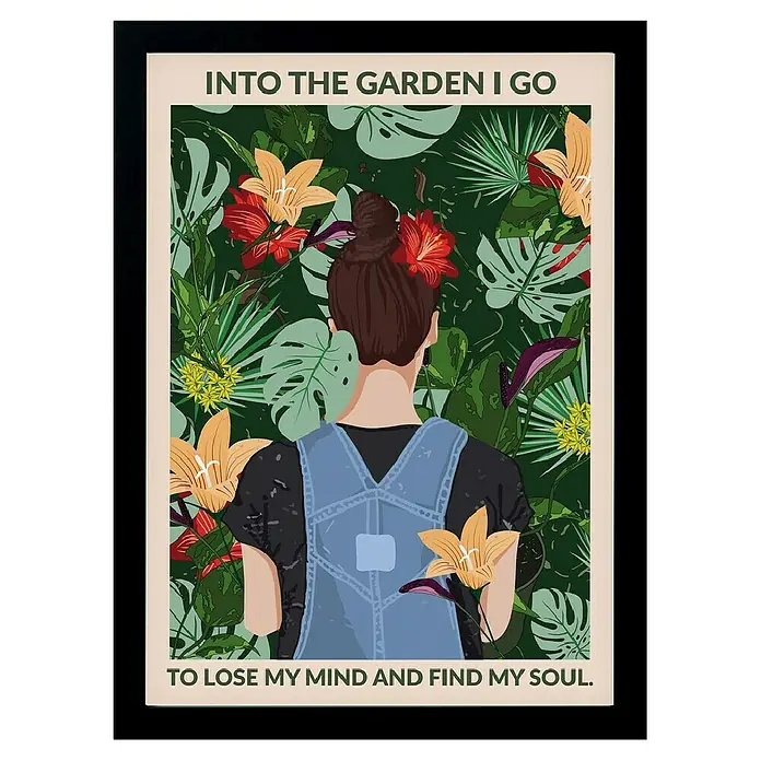 Papermoon BildInto the Garden, B x H: 80 x 110 cm, Ohne Passepartout, Rahmen Schwarz - Vorderansicht