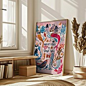 Papermoon Bild (Mercats and Caticorns, B x H: 70 x 100 cm, Ohne Passepartout, Rahmen Eiche) | BAUHAUS