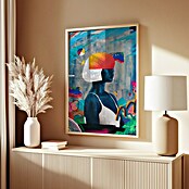 Papermoon Bild (Blue Girl, B x H: 40 x 50 cm, Ohne Passepartout, Rahmen Eiche) | BAUHAUS