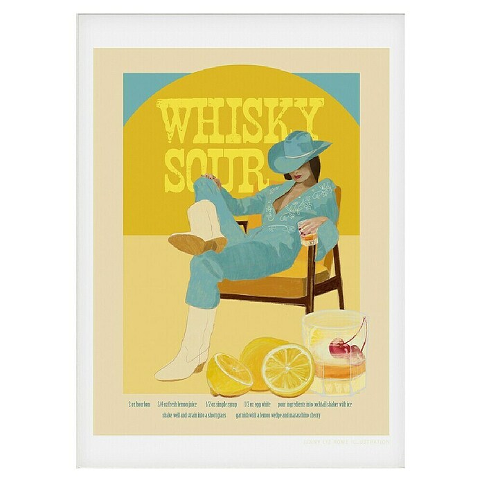 Papermoon Poster (Cocktails Whisky Sour, B x H: 50 x 70 cm, Mit Passepartout) | BAUHAUS