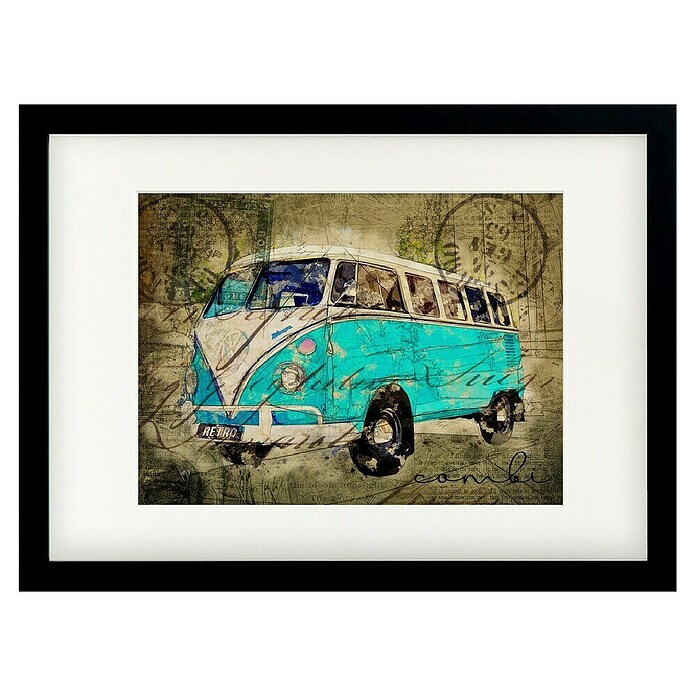 Papermoon Bild (VW Combi Tosca, B x H: 70 x 50 cm, Mit Passepartout, Rahmen Schwarz) | BAUHAUS