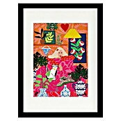 Papermoon Bild (Cat Lady, B x H: 80 x 110 cm, Mit Passepartout, Rahmen Schwarz) | BAUHAUS