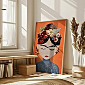 Papermoon Bild (Treechild Frida Orange, B x H: 40 x 50 cm, Ohne Passepartout, Rahmen Eiche) | BAUHAUS