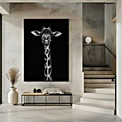 Papermoon Bild (Giraffe Portrait, B x H: 60 x 80 cm, Mit Passepartout, Rahmen Schwarz) | BAUHAUS