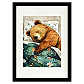 Papermoon Bild (Sleepy Bear, B x H: 100 x 140 cm, Mit Passepartout, Rahmen Schwarz) | BAUHAUS