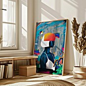 Papermoon Bild (Blue Girl, B x H: 40 x 50 cm, Ohne Passepartout, Rahmen Eiche) | BAUHAUS