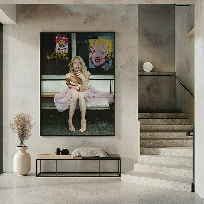 Papermoon Bild (New Marilyn, B x H: 80 x 110 cm, Mit Passepartout, Rahmen Schwarz) | BAUHAUS