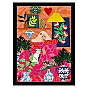 Papermoon Bild (Cat Lady, B x H: 80 x 110 cm, Ohne Passepartout, Rahmen Schwarz) | BAUHAUS