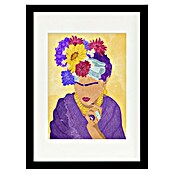 Papermoon Bild (Frida and Flowers, B x H: 70 x 100 cm, Mit Passepartout, Rahmen Schwarz) | BAUHAUS