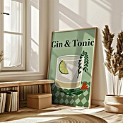 Papermoon Bild (Gin a Tonic, B x H: 50 x 70 cm, Mit Passepartout, Rahmen Eiche) | BAUHAUS