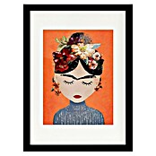 Papermoon Bild (Treechild Frida Orange, B x H: 100 x 140 cm, Mit Passepartout, Rahmen Schwarz) | BAUHAUS