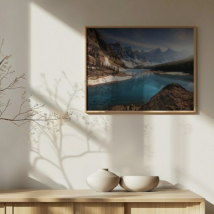 Papermoon Bild (Moraine Me, B x H: 110 x 80 cm, Ohne Passepartout, Rahmen Eiche) | BAUHAUS