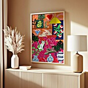Papermoon Bild (Cat Lady, B x H: 40 x 50 cm, Mit Passepartout, Rahmen Eiche) | BAUHAUS