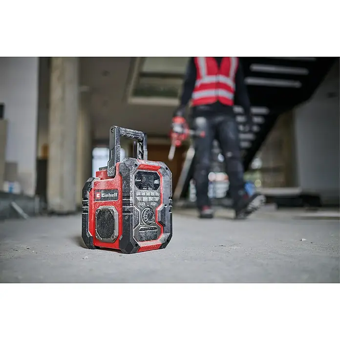 Einhell Power X-Change 18V Akku-Baustellenradio TE-CR 18 Li DAB+/FM/BT - Solo - 18 V, Ohne Akku, Bluetooth - Ein robuster Baustellenradio von Einhell, ideal für den Einsatz auf anspruchsvollen Arbeitsplätzen. Staubabweisendes Gehäuse und vielseitige Abspielmöglichkeiten.