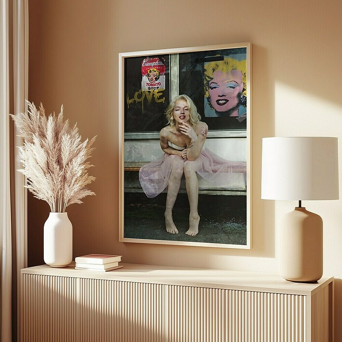 Papermoon Bild (New Marilyn, B x H: 50 x 70 cm, Ohne Passepartout, Rahmen Eiche) | BAUHAUS