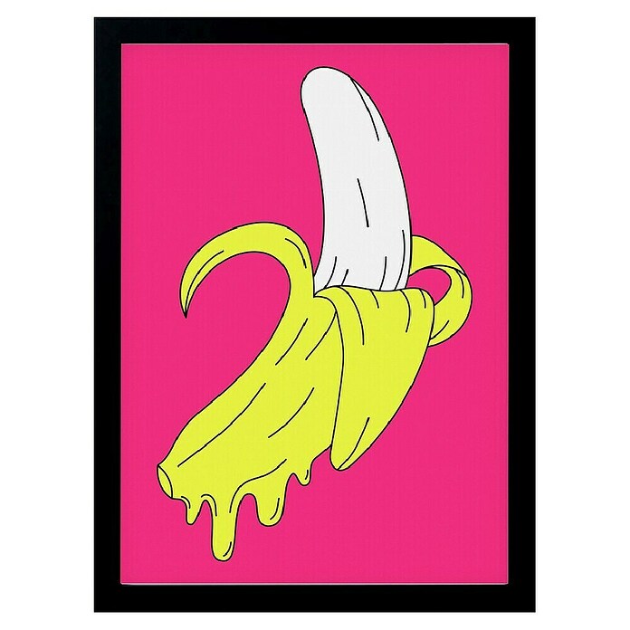 Papermoon Bild (Melting Pink Banana, B x H: 70 x 100 cm, Ohne Passepartout, Rahmen Schwarz) | BAUHAUS