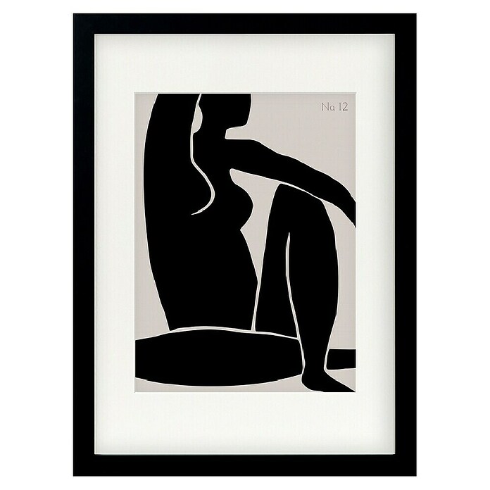 Papermoon Bild (Figure No. 12, B x H: 100 x 140 cm, Mit Passepartout, Rahmen Schwarz) | BAUHAUS