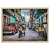 Papermoon Bild (Habana Street, B x H: 70 x 50 cm, Mit Passepartout, Rahmen Eiche) | BAUHAUS
